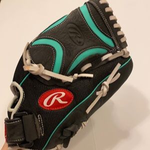 Rawlings Softball glove - black/teal